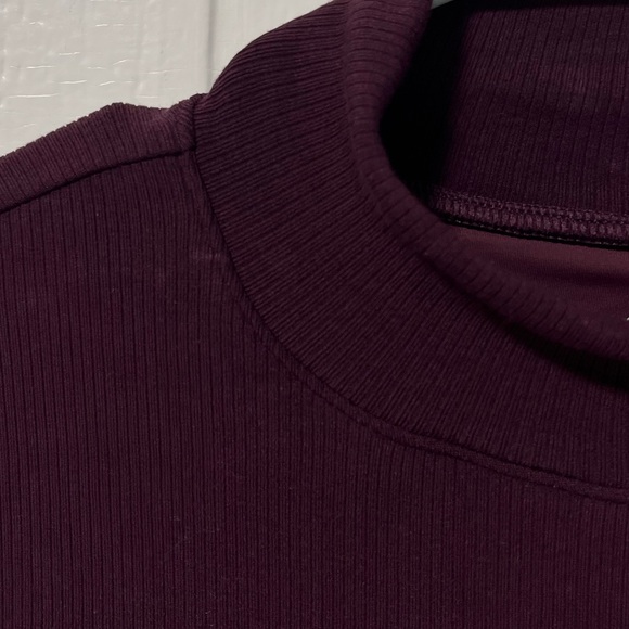 Klassy Network Mock Neck Long Sleeve Ribbed cropped shirt w/ built in padding L - Picture 9 of 9